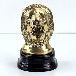VINTAGE BRASS LION HEAD BOOKEND Heavy SET 7.5” Tall Made In KOREA 1994